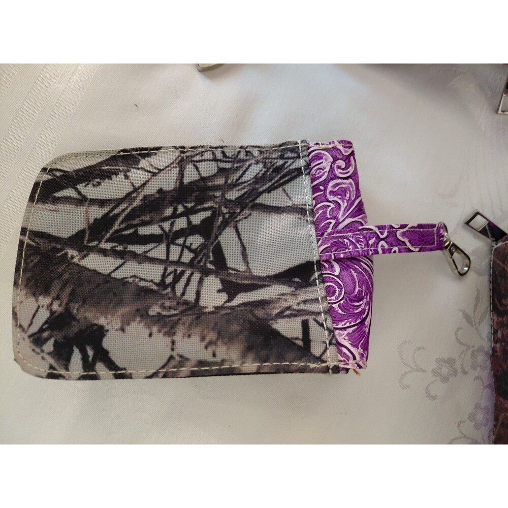 Cowgirl Trendy  Concealed Carry Purse with Wallet and Ammo Pouch Silver Sparkly - Picture 9 of 11